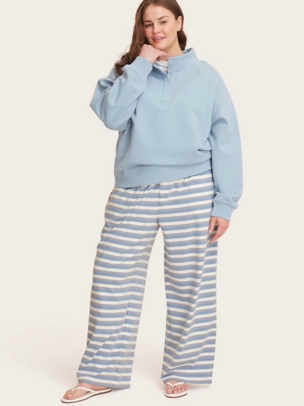Women's High-Rise Boxer Knit Pants - Parke x Target Light Blue/Orange
Striped M